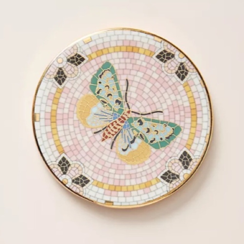 Anthropologie Coaster Bistro Garden Tile Butterfly NIB NWT